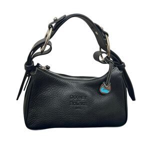 Dooney & Bourke Y2K Pebbled Leather Hobo Bag Medium Black Slouchy Shoulder Purse